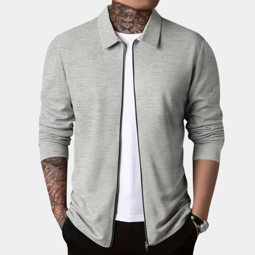 Stylish Men's Casual Jacket with Zipper for Comfort and Versatility