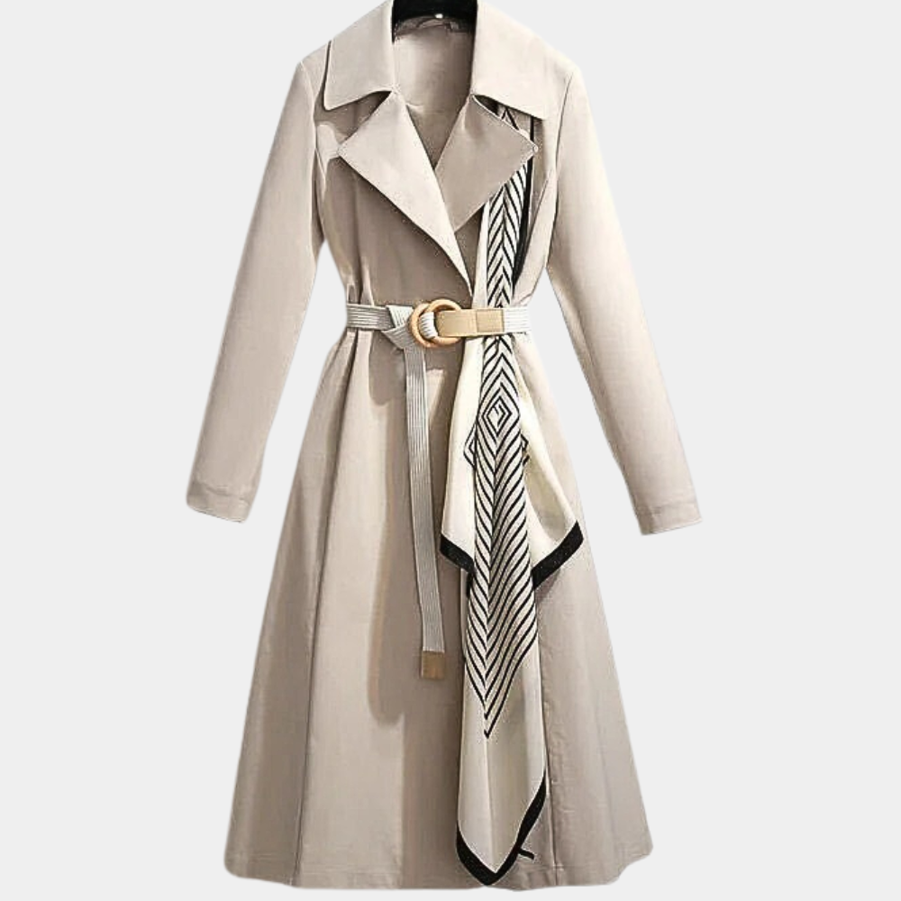 Aurembiaix - Stylish luxury trench coat for women with a refined belt