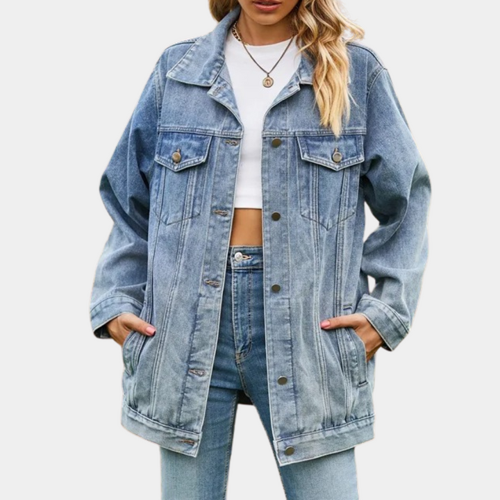 Elizabeth - Chic Denim Winter Coat for Ladies