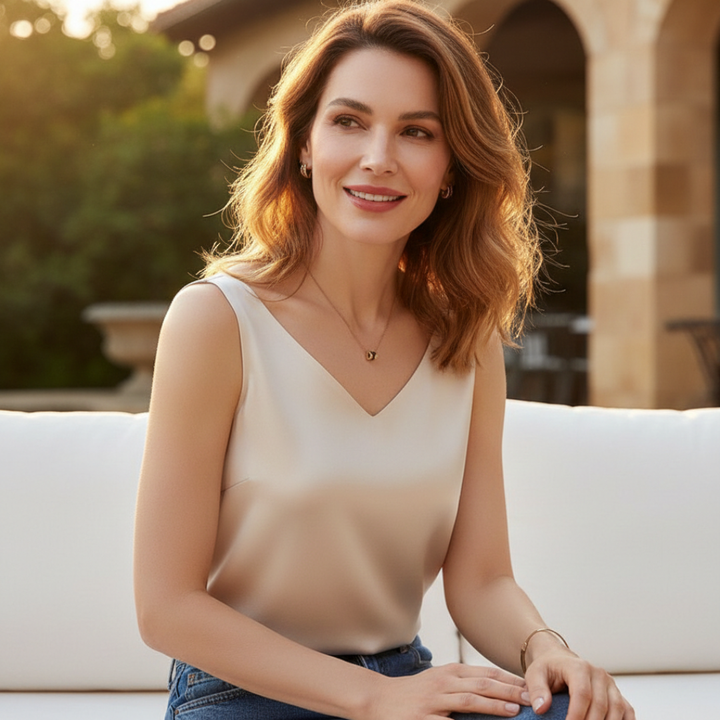 Women's Draped Sleeveless Top