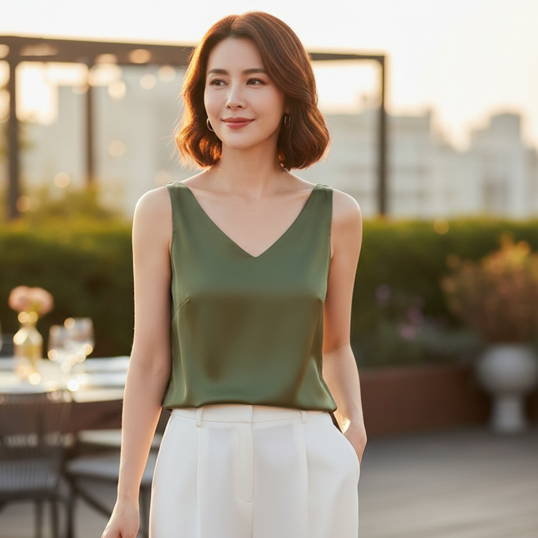 Women's Draped Sleeveless Top