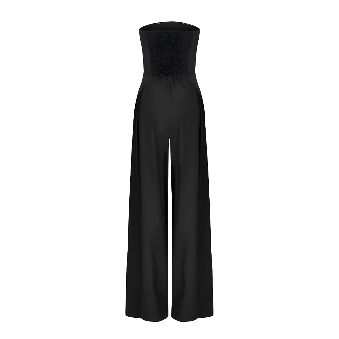 Women's Strapless Wide-Leg Jumpsuit with High Waist for Elegant Autumn Style