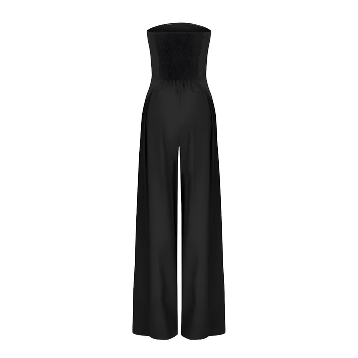 Women's Strapless Wide-Leg Jumpsuit with High Waist for Elegant Autumn Style