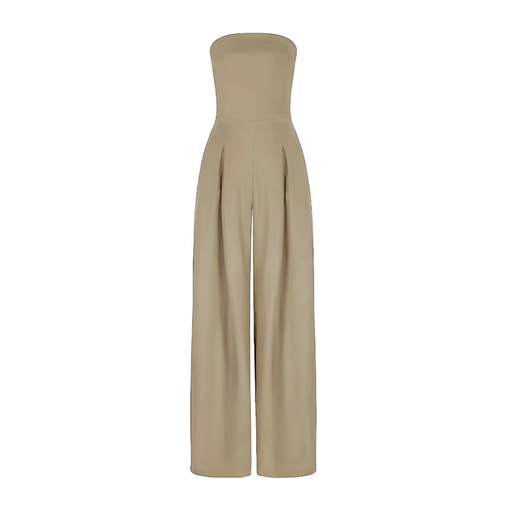Women's Strapless Wide-Leg Jumpsuit with High Waist for Elegant Autumn Style