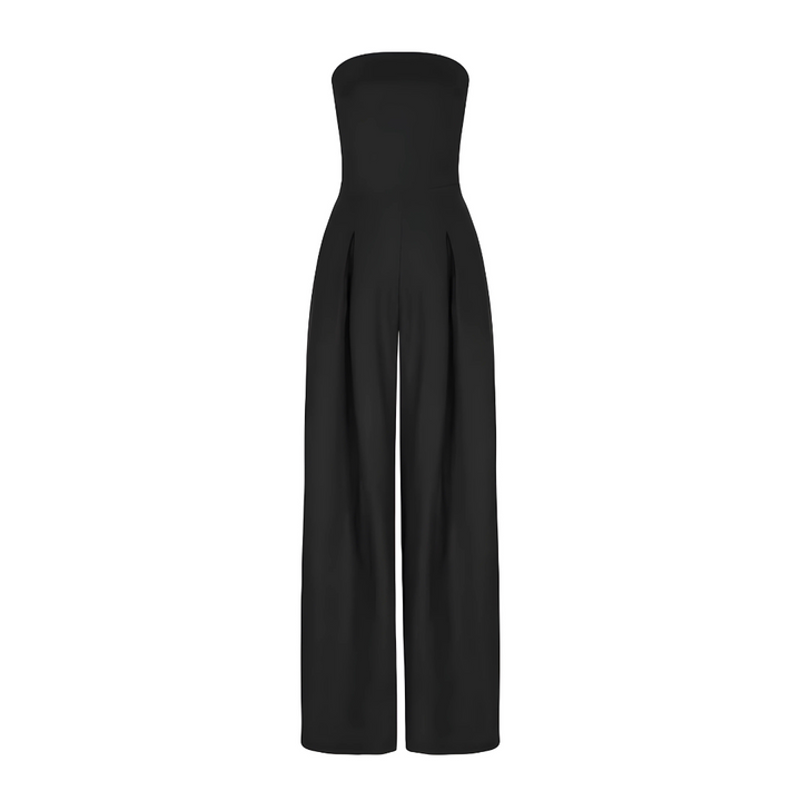 Women's Strapless Wide-Leg Jumpsuit with High Waist for Elegant Autumn Style