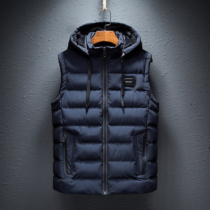 ETTORIO - Men's long body warmer with stylish hoodie