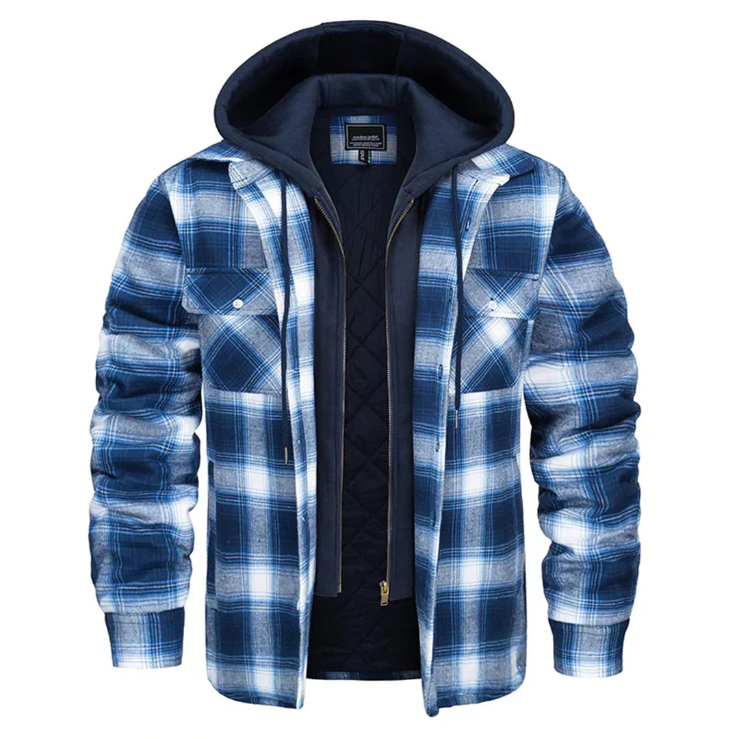 Men's Hooded Checked Jacket - FLORIAN Stylish Protection from the Elements