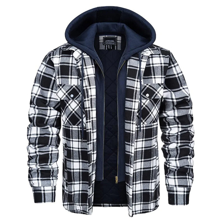 Men's Hooded Checked Jacket - FLORIAN Stylish Protection from the Elements