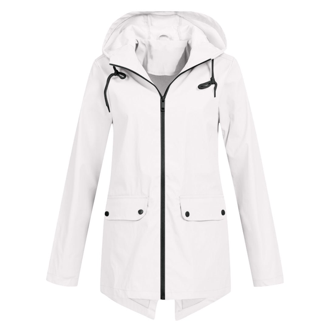 Francine - Elegant Long Hooded Raincoat for Women
