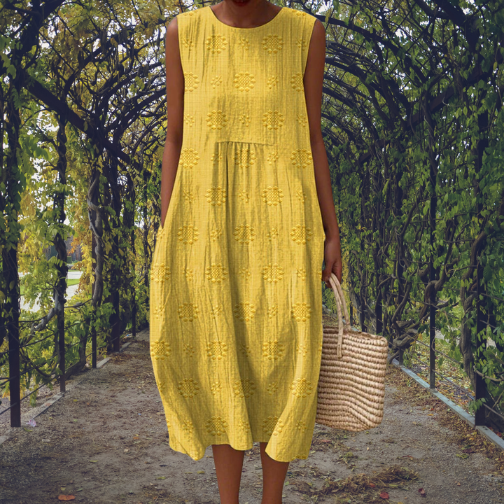 Women's Cotton Polka Dot Midi Dress for Autumn Casual Everyday Wear
