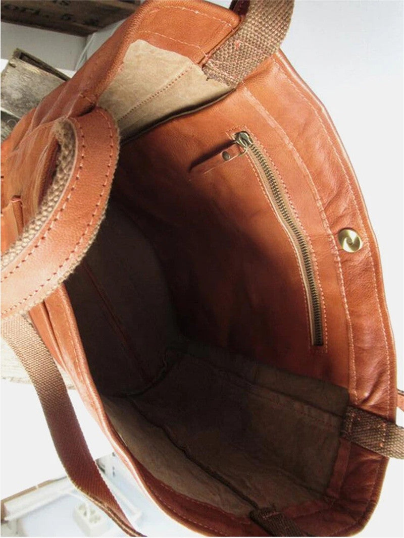 Women's Leather Tote Bag Autumn Shoulder Handbag