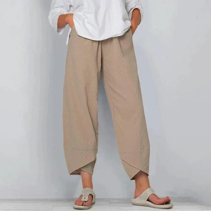 Women's Wide-Leg Casual Pants with Cotton for Autumn Everyday Wear