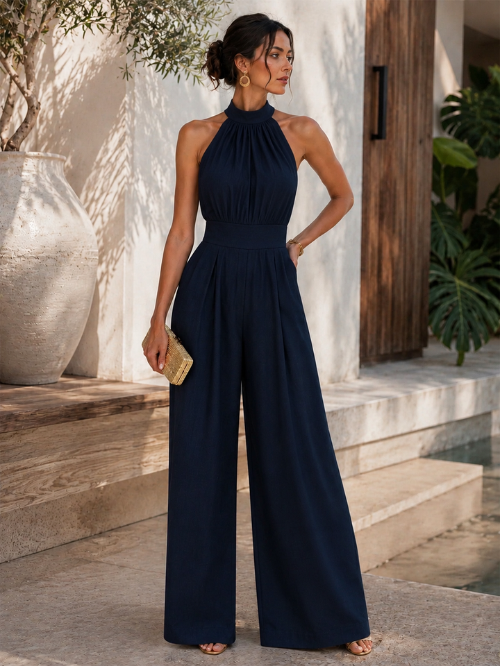 Women's Printed Linen Palazzo Pants Set Satin Autumn Outfit