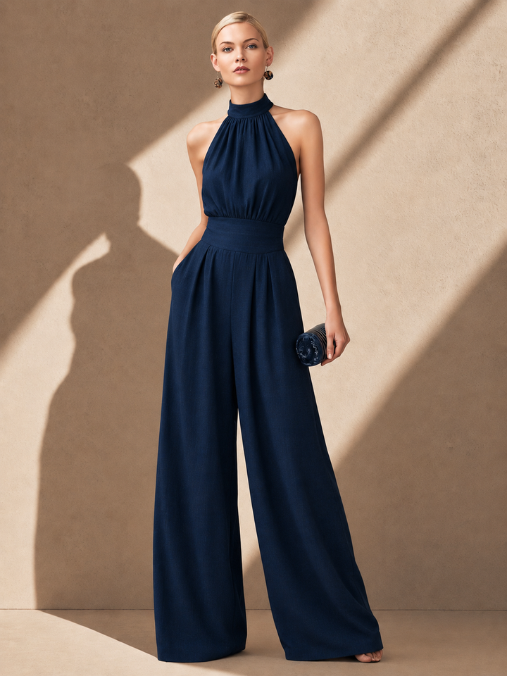 Women's Printed Linen Palazzo Pants Set Satin Autumn Outfit