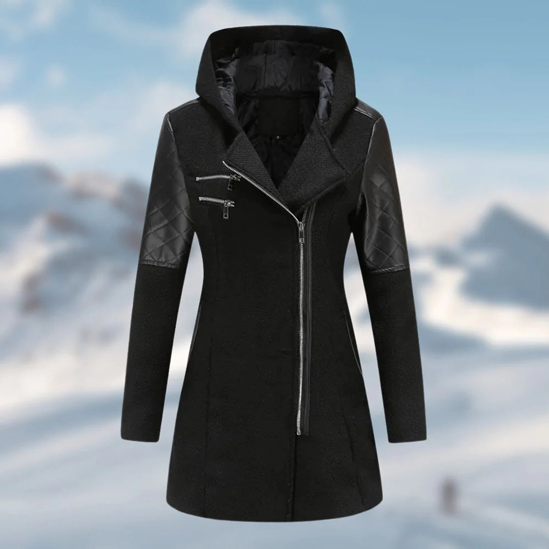 Riley - Women's long winter coat with trendy hood