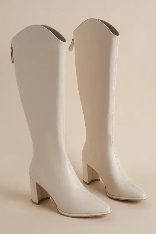 Bianca - Trendy Pointed Knee High Boots for a Fashionable Look