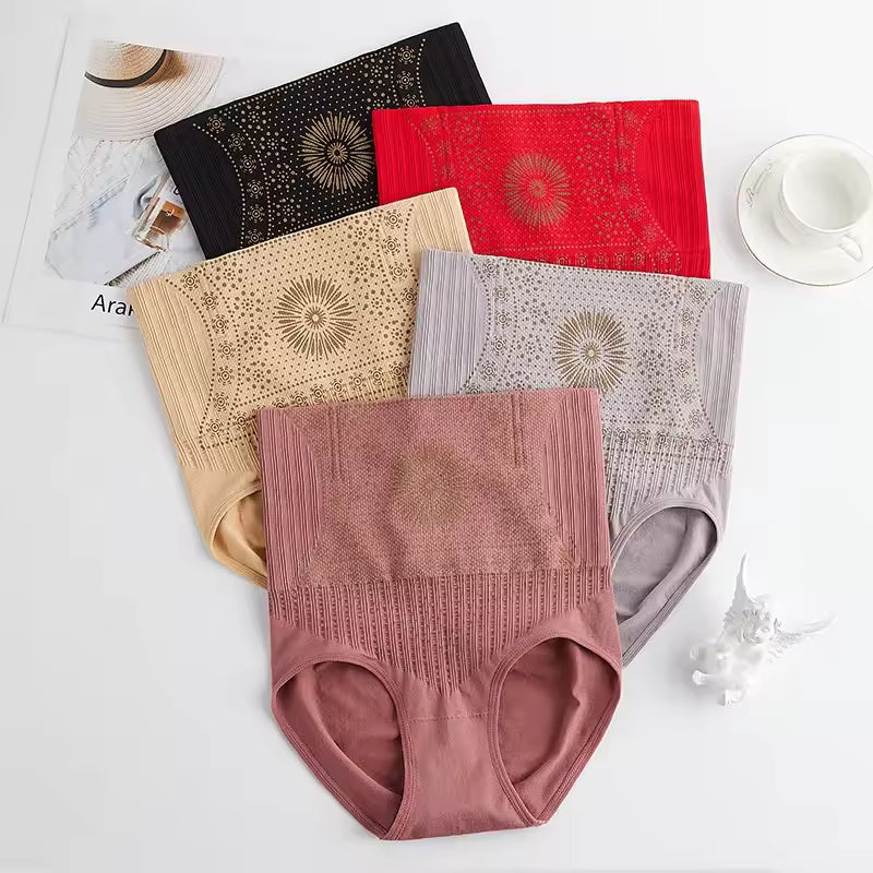 Women's High Waist Shapewear Briefs Spring Tummy Control Knickers Seamless Shaping Underwear
