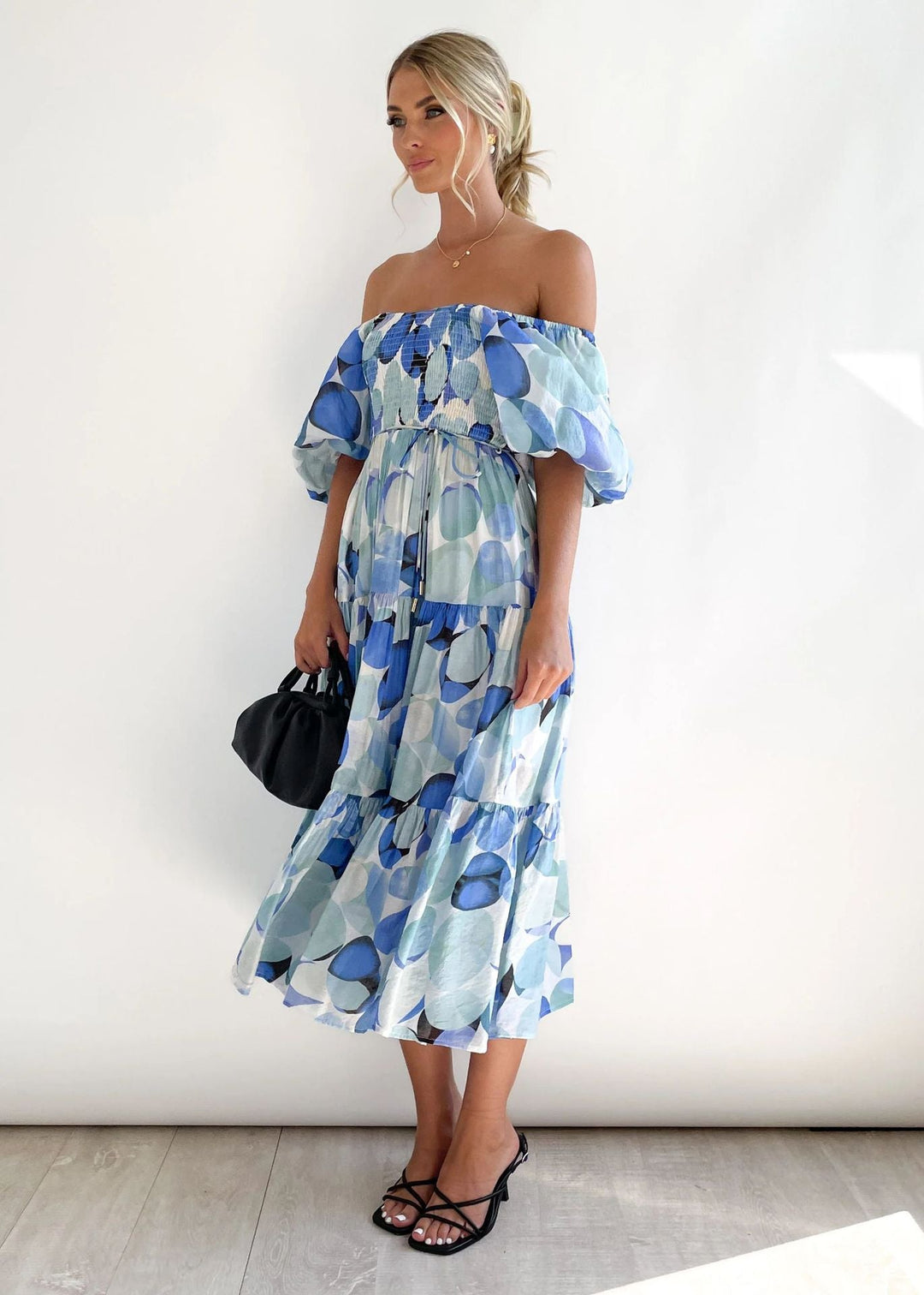 Jowena - Stylish Off-Shoulder Midi Dress