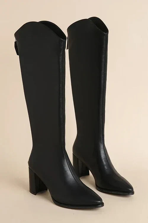 Bianca - Trendy Pointed Knee High Boots for a Fashionable Look
