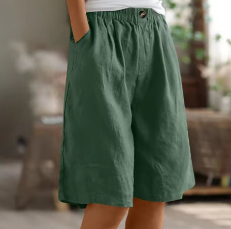 Women's Cotton Long Shorts Relaxed Fit Casual Everyday Autumn Style