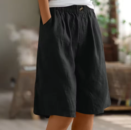 Women's Cotton Long Shorts Relaxed Fit Casual Everyday Autumn Style