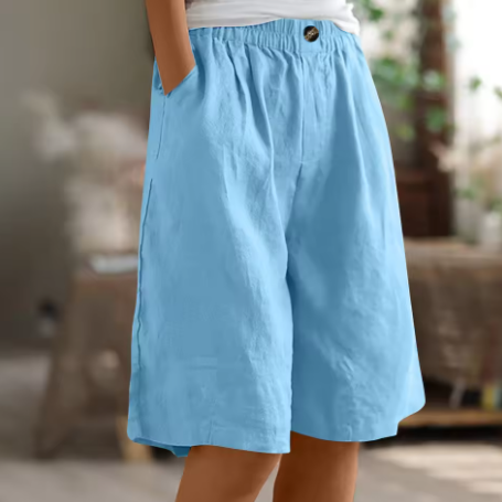 Women's Cotton Long Shorts Relaxed Fit Casual Everyday Autumn Style