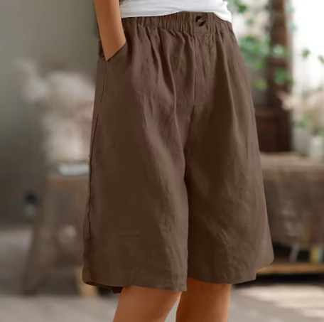 Women's Cotton Long Shorts Relaxed Fit Casual Everyday Autumn Style