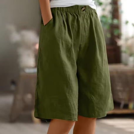 Women's Cotton Long Shorts Relaxed Fit Casual Everyday Autumn Style