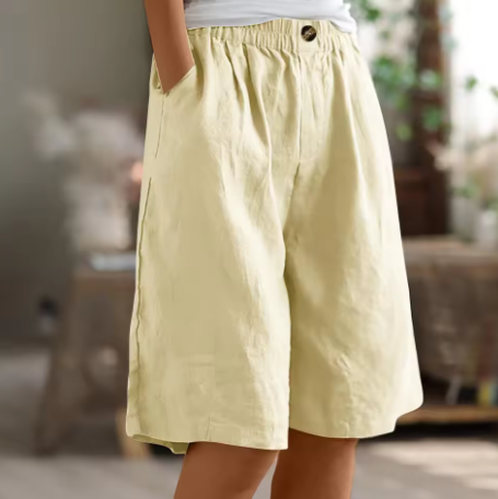 Women's Cotton Long Shorts Relaxed Fit Casual Everyday Autumn Style