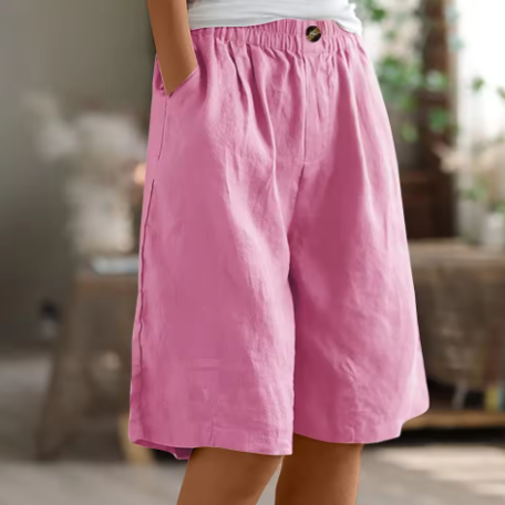Women's Cotton Long Shorts Relaxed Fit Casual Everyday Autumn Style