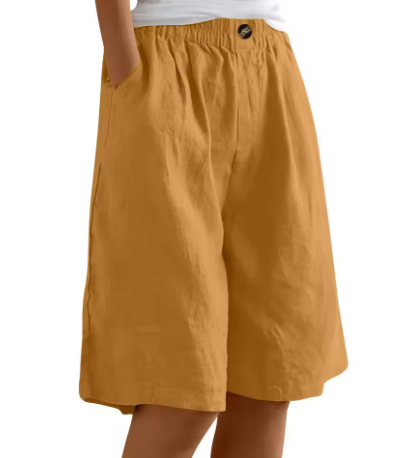 Women's Cotton Long Shorts Relaxed Fit Casual Everyday Autumn Style