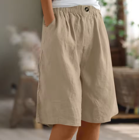 Women's Cotton Long Shorts Relaxed Fit Casual Everyday Autumn Style
