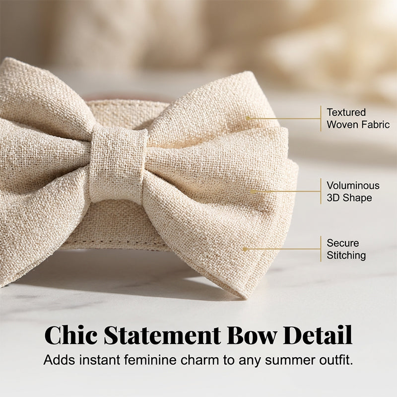 Women's Leather Flat Sandals Autumn Pearl Bow Slingback Sandals