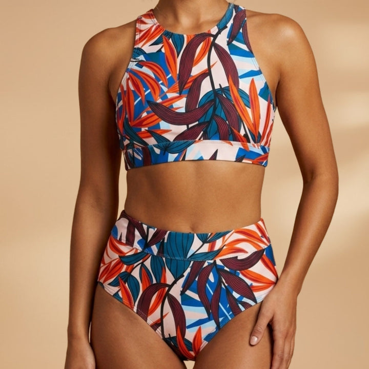 Women's High Waisted Bikini Set Nylon Autumn Swimsuit