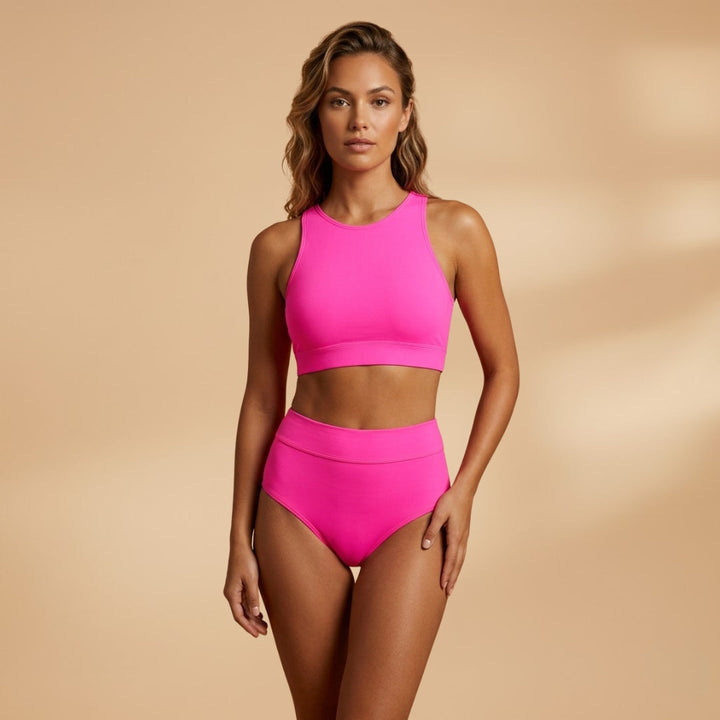 Women's High Waisted Bikini Set Nylon Autumn Swimsuit