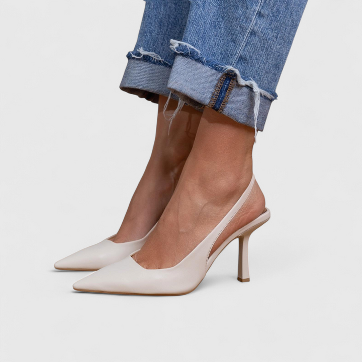 Women's Suede Pointed Toe Slingback Kitten Heels Autumn Pumps