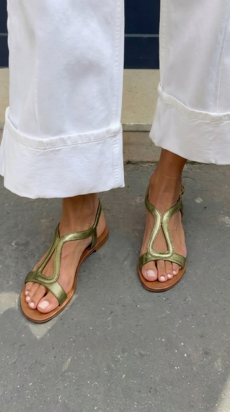Women's Flat Sandals with Interlaced Straps and Back Strap for Autumn Style