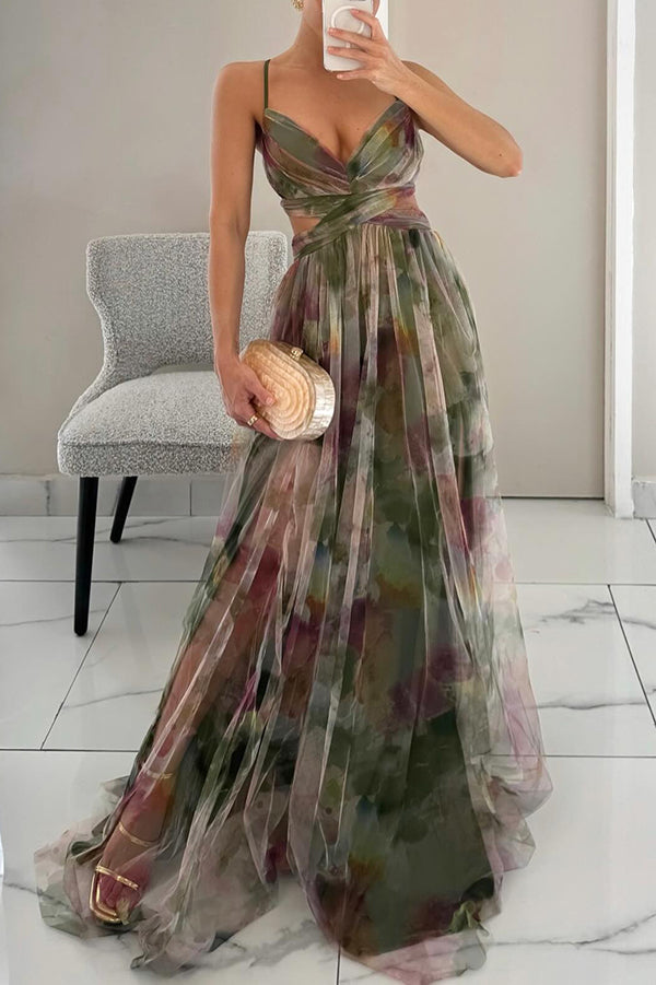 Women Cotton V-Neck Fall Formal Dress with Flowy Silhouette and Straps