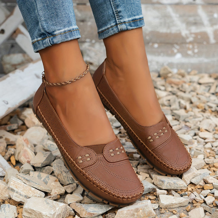 Women's Leather Walking Sneakers Autumn Comfortable Shoes