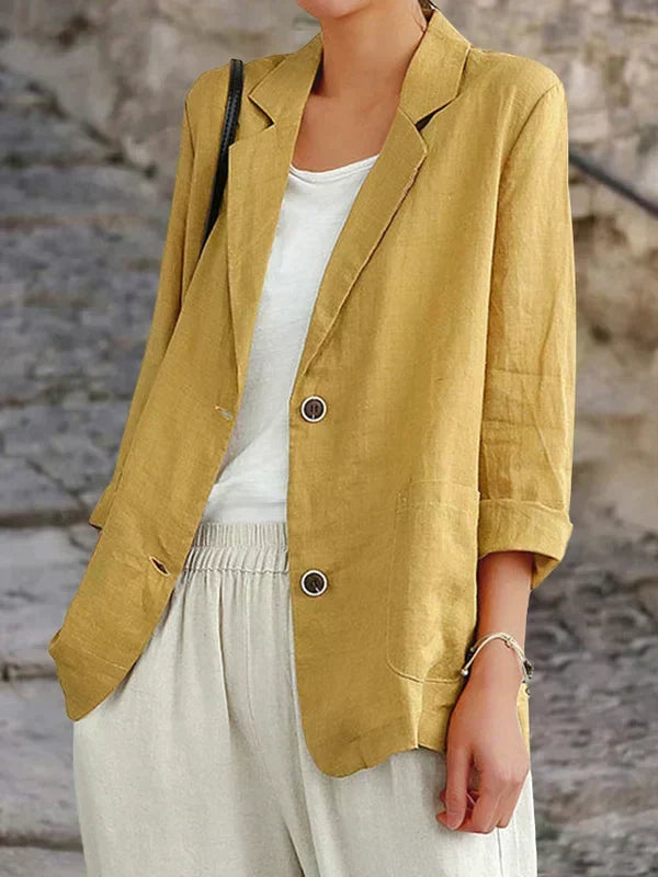 Women's Linen Blazer for Autumn – Lightweight Breathable Women's Jacket