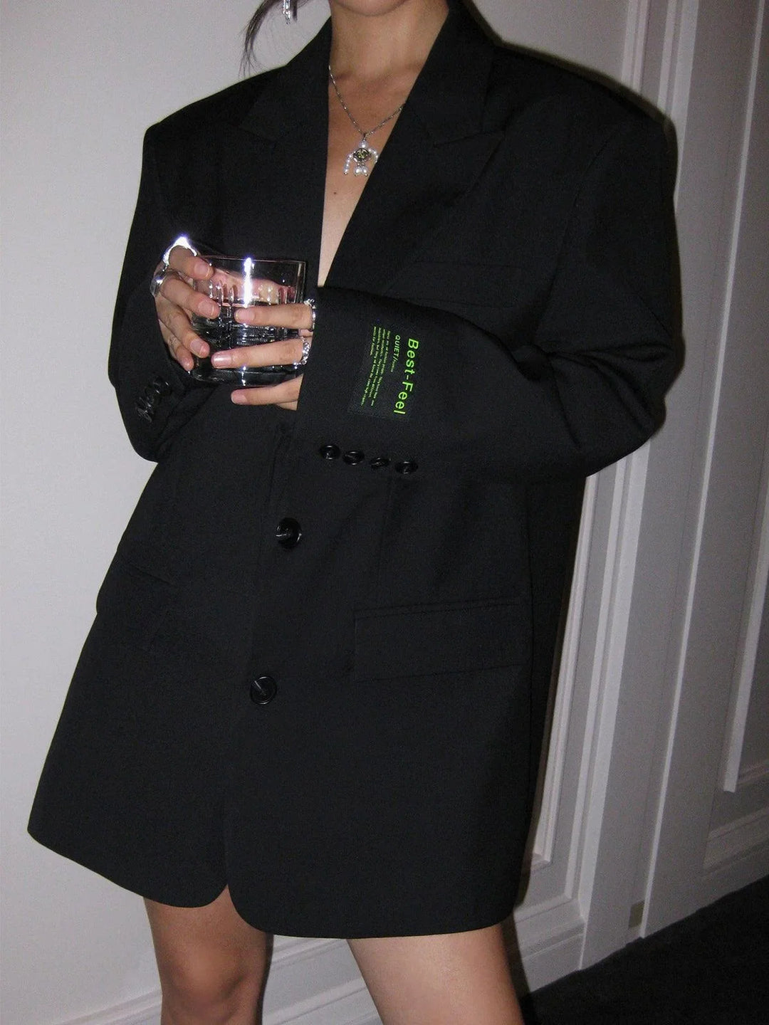 Women's Oversized Blazer for Summer with Button Front and Relaxed Fit