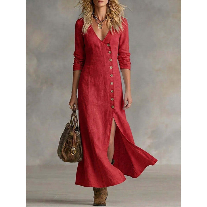 Women's Cotton Blend Vintage Shirt Dress Autumn Casual Dress