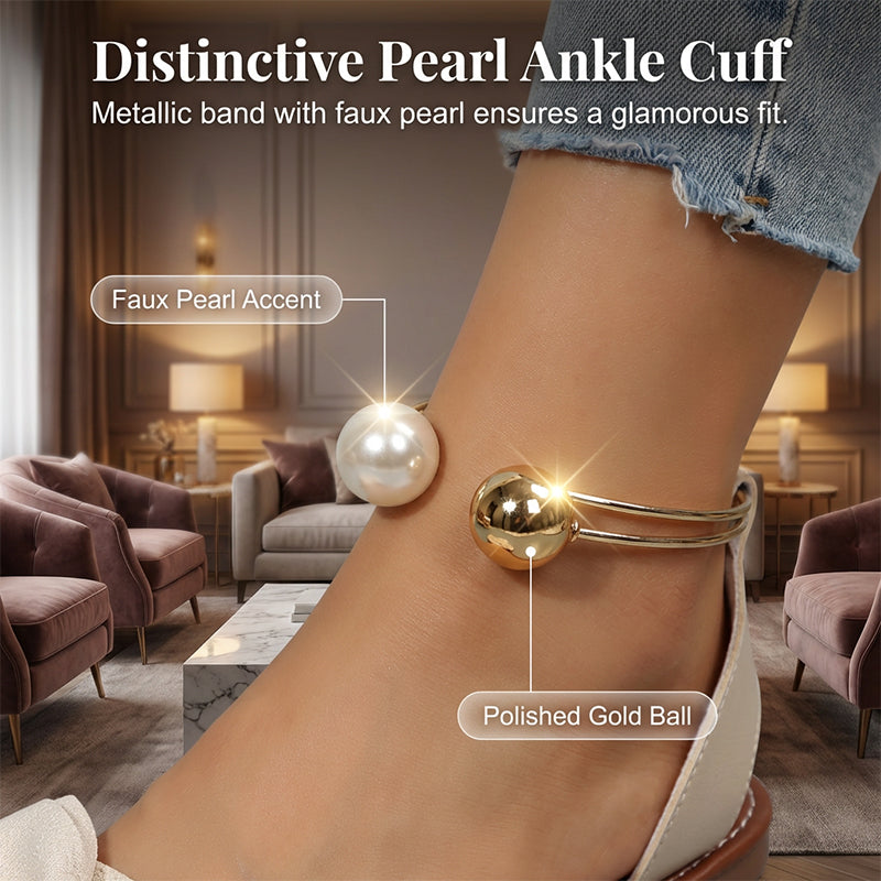 Women's Leather Flat Sandals Autumn Pearl Bow Slingback Sandals