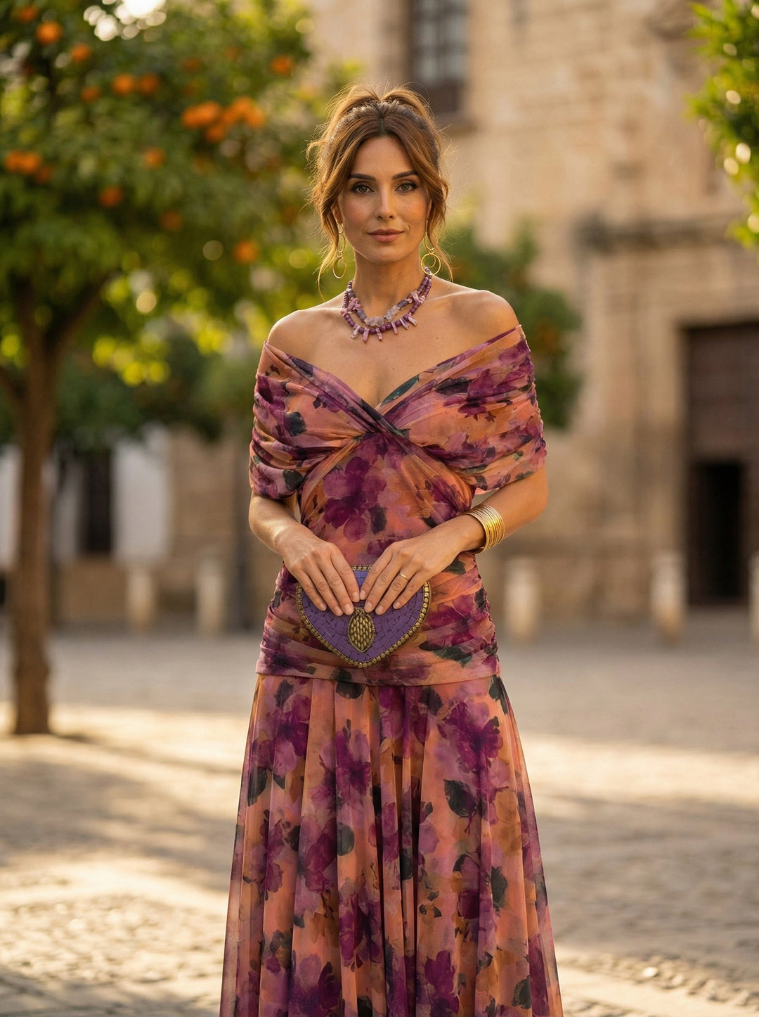 Women’s Pleated Off-Shoulder Long Gala Dress