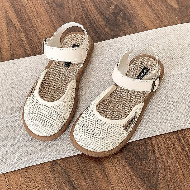 Women's Linen Mesh Closed-Toe Walking Sandals Autumn Footwear