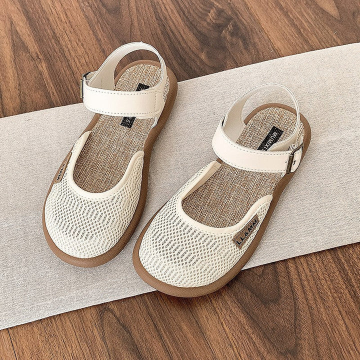 Women's Linen Mesh Closed-Toe Walking Sandals Autumn Footwear