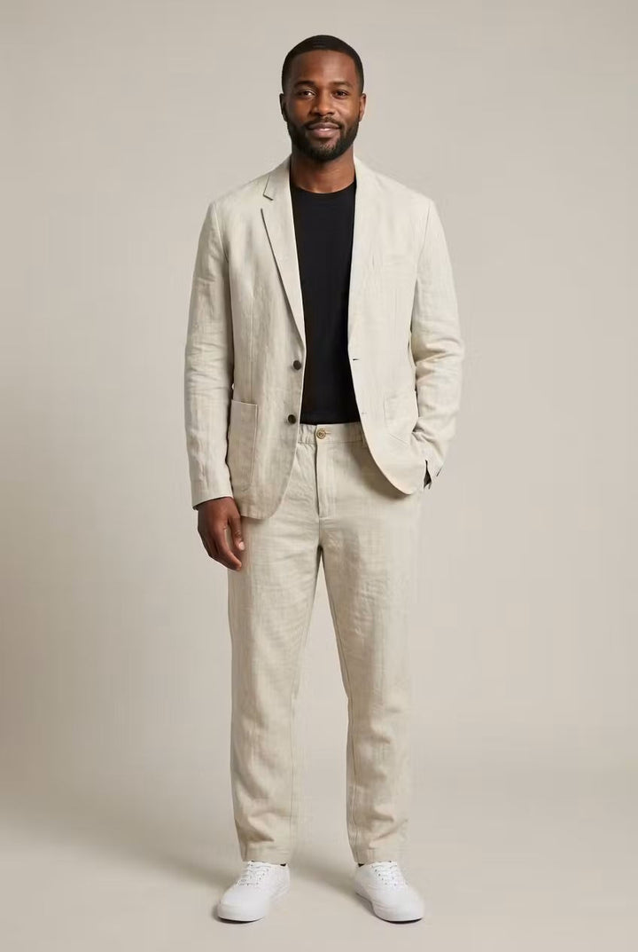 Men's Relaxed-Fit Linen Suit