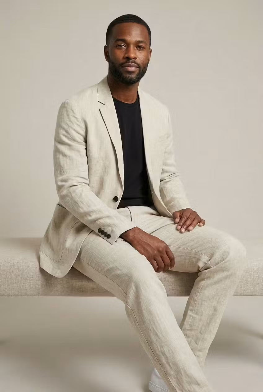 Men's Relaxed-Fit Linen Suit
