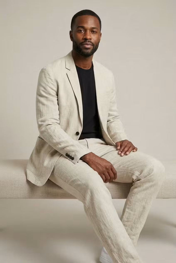 Men's Relaxed-Fit Linen Suit