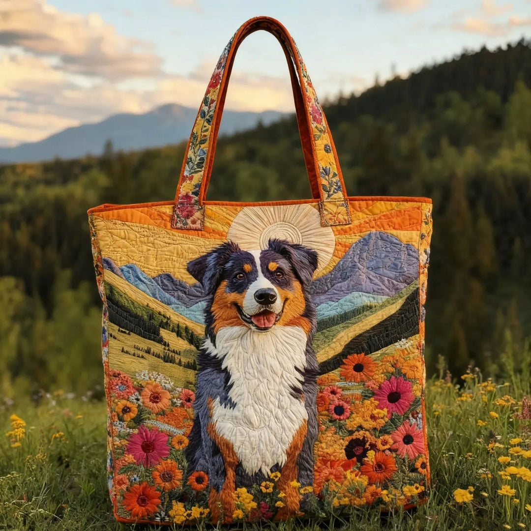 Women's Handmade Quilted Tote Bag with Unique Print